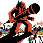 Ilustración de arte urbano sobre el monopolio en la industria de conciertos.