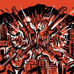 Ilustración urbana sobre el concierto de Slayer en Argentina. Energía metalera con el estilo juvenil de Bonchona Radio.