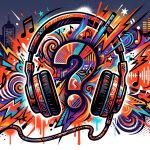Ilustración urbana para Bonchona Radio sobre el misterio del nuevo sencillo 'Y Porfa' de Underaiki. Explosión de música y color.