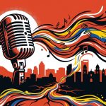 Ilustración urbana que simboliza la unión de artistas como Danny Ocean y Lasso por Venezuela a través de la música.