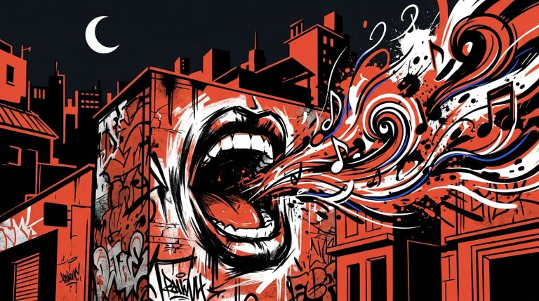 Arte urbano venezolano sobre el explosivo regreso de The Rolling Stones con su nuevo disco.