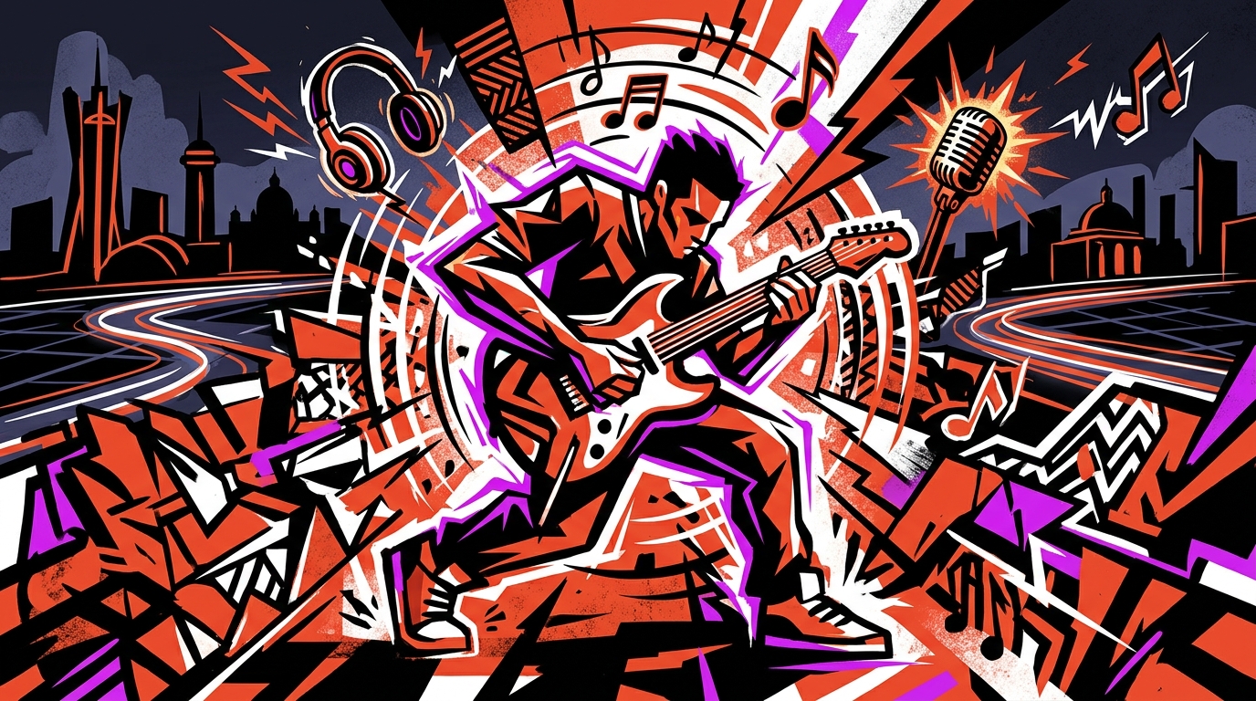 Ilustración de arte urbano sobre el poder de 'OTA' de Villano Antillano. Estilo juvenil en rojo, negro y blanco.