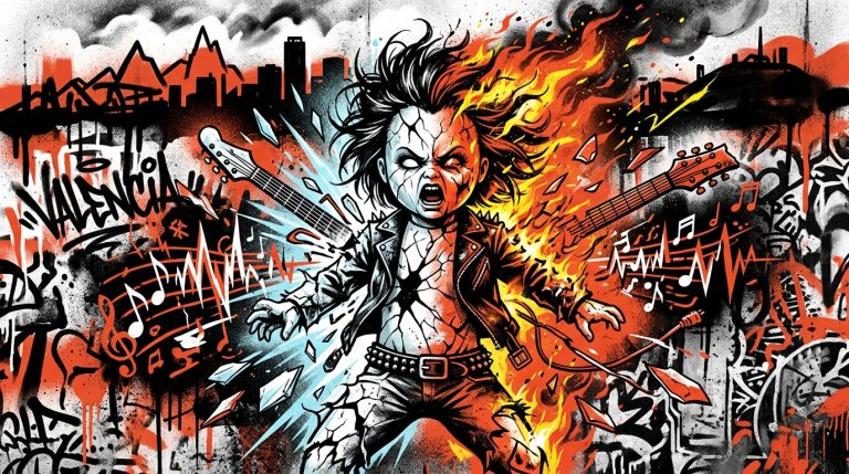 Ilustración de arte urbano sobre el disco 'Frozen Charlotte' de Jack White. Una muñeca rota simboliza la furia del álbum.